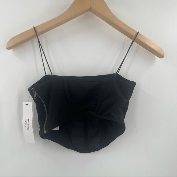 PRICELESS Bustier Size Small Can’t Resist Black NWT Boning Sexy Sheer Mesh Crop - Picture 4 of 14